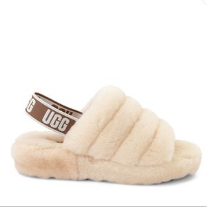 ugg fluff yeah slide sandals- shade natural